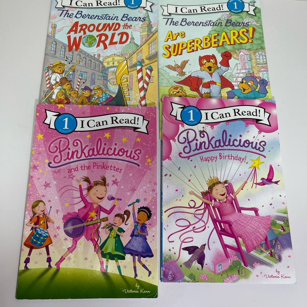 I Can Read Lot Of 4 Books Level 1 Berenstain Bears & Pinkalicious Early Readers